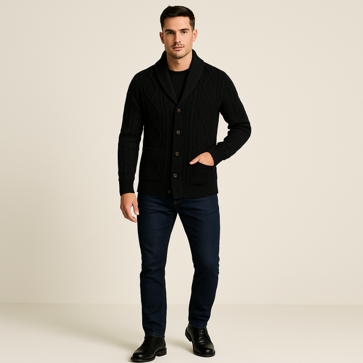 Tomás – Cárdigan de punto trenzado para hombre