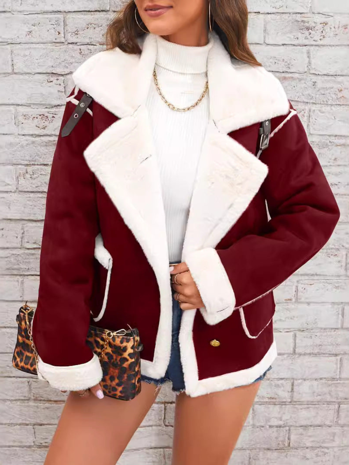 Elsa – Chaqueta algodón corta borreguito mujer