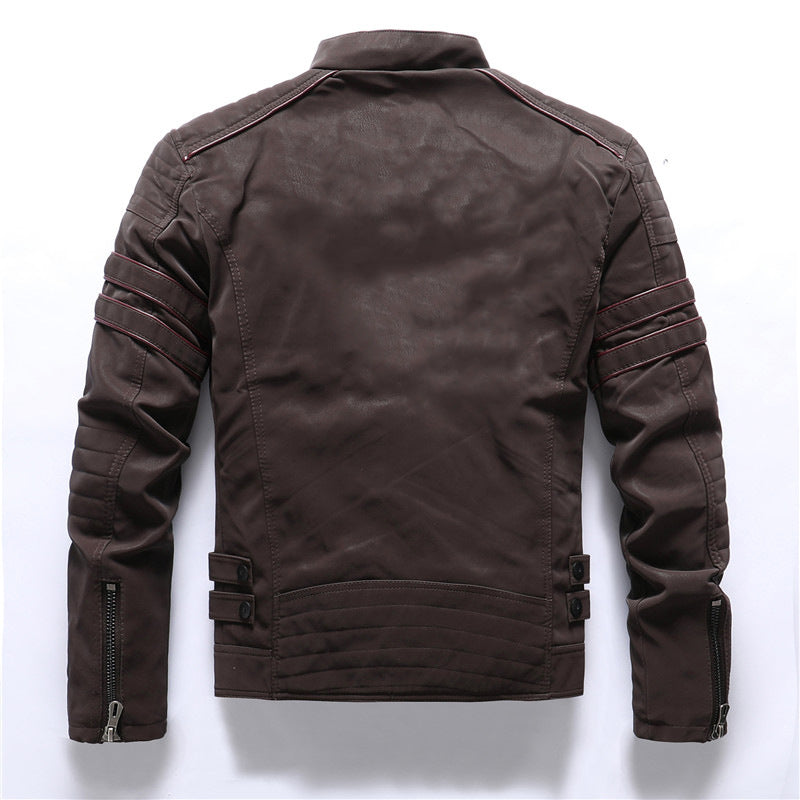 Adrián - Chaqueta de hombre estilo motociclista con cremalleras