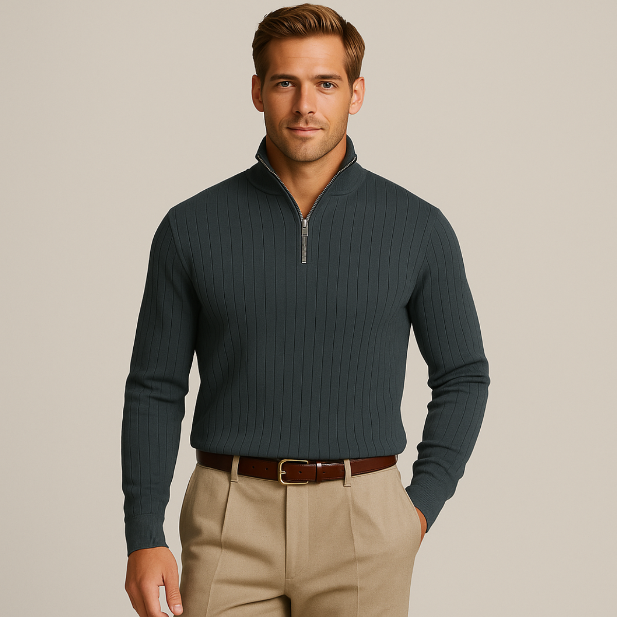 Lucas – Jersey de punto con cremallera para hombre