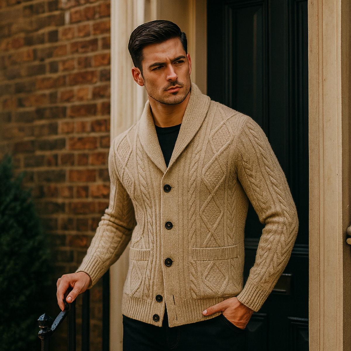Tomás – Cárdigan de punto trenzado para hombre