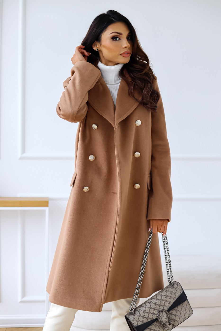Amelia - Abrigo lana largo de mujer elegante y atemporal