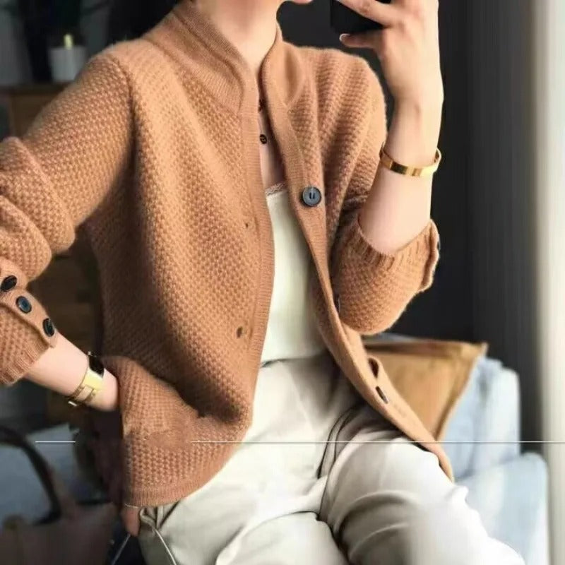Camila - Cárdigan marrón con botones mujer