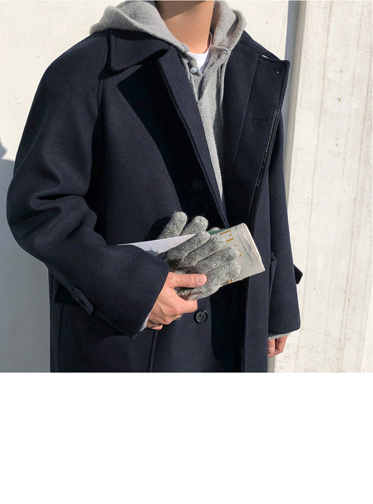 Ricardo - Abrigo de hombre oversize con solapa y botones frontales