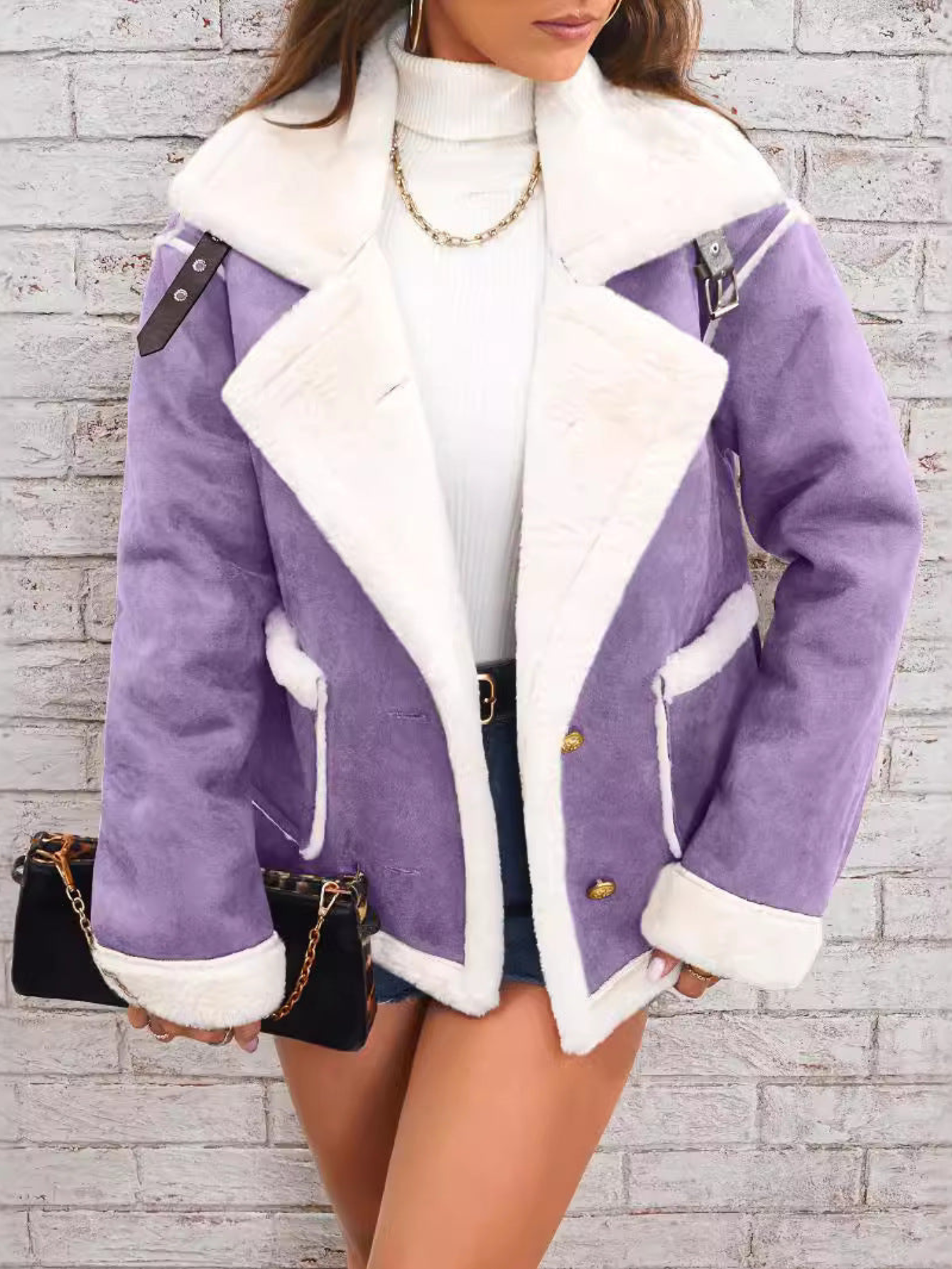 Elsa – Chaqueta algodón corta borreguito mujer