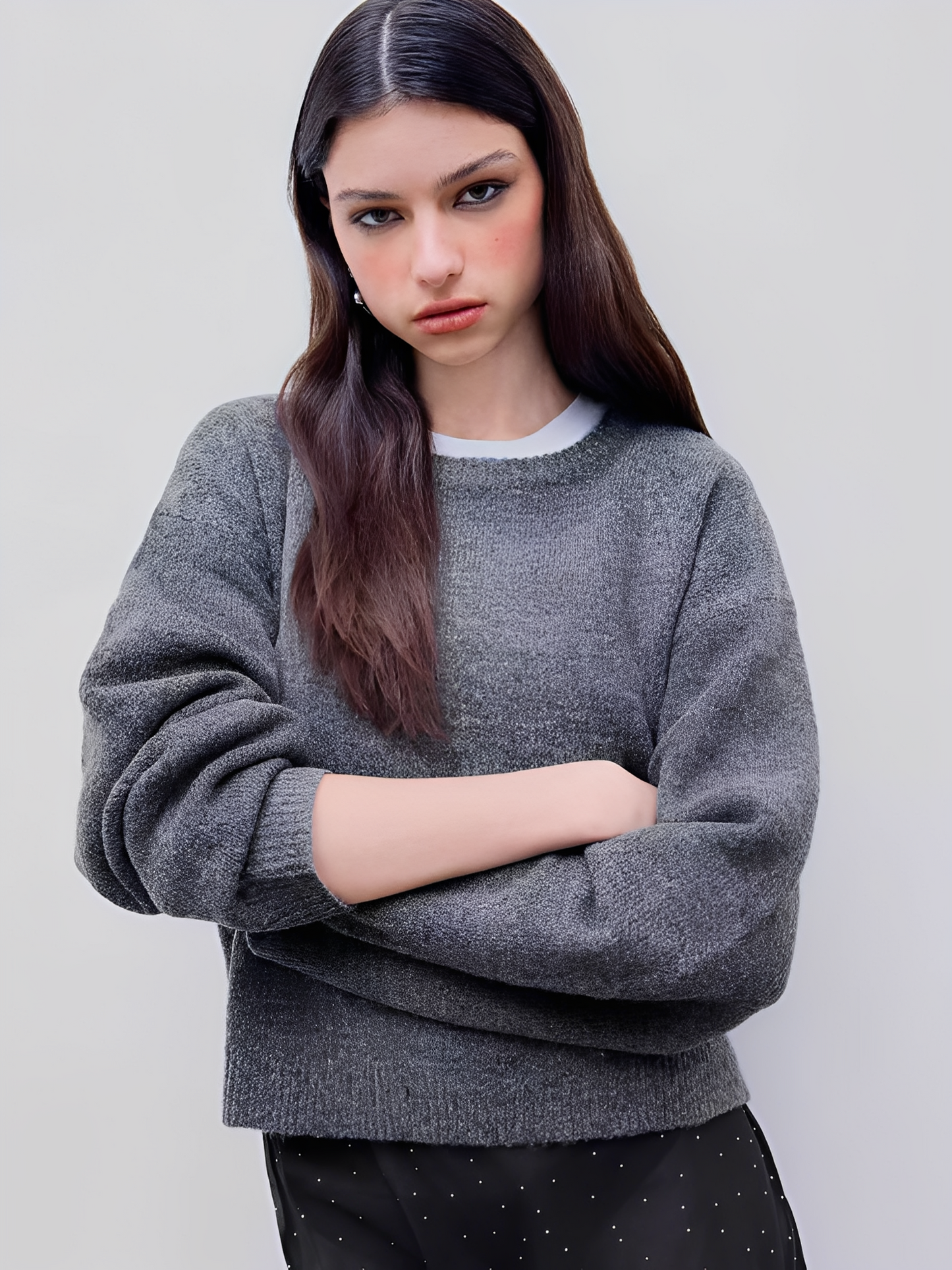 Amelia - Suéter de punto con cuello redondo y manga larga mujer