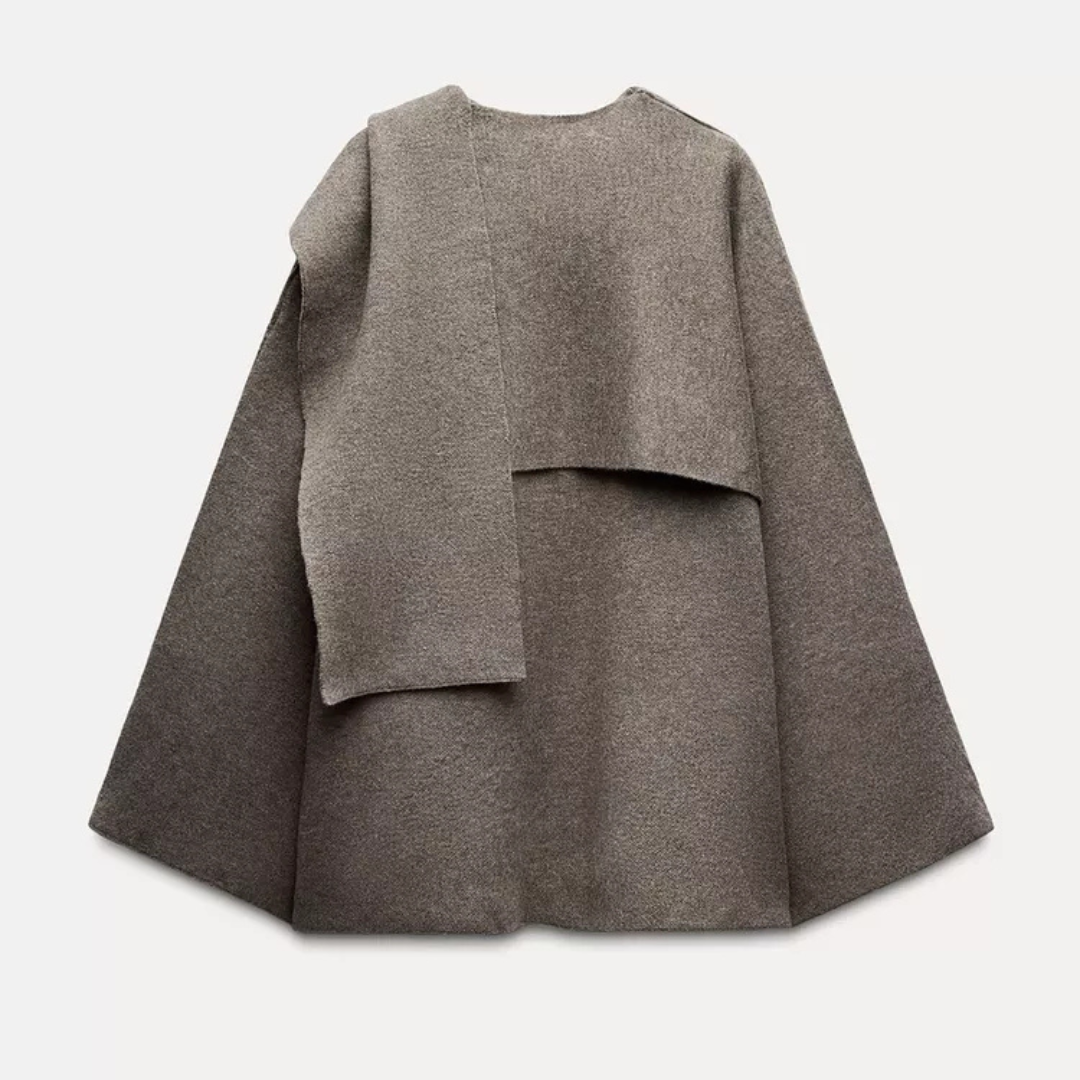 Aurora - Poncho de lana elegante con manga amplia mujer