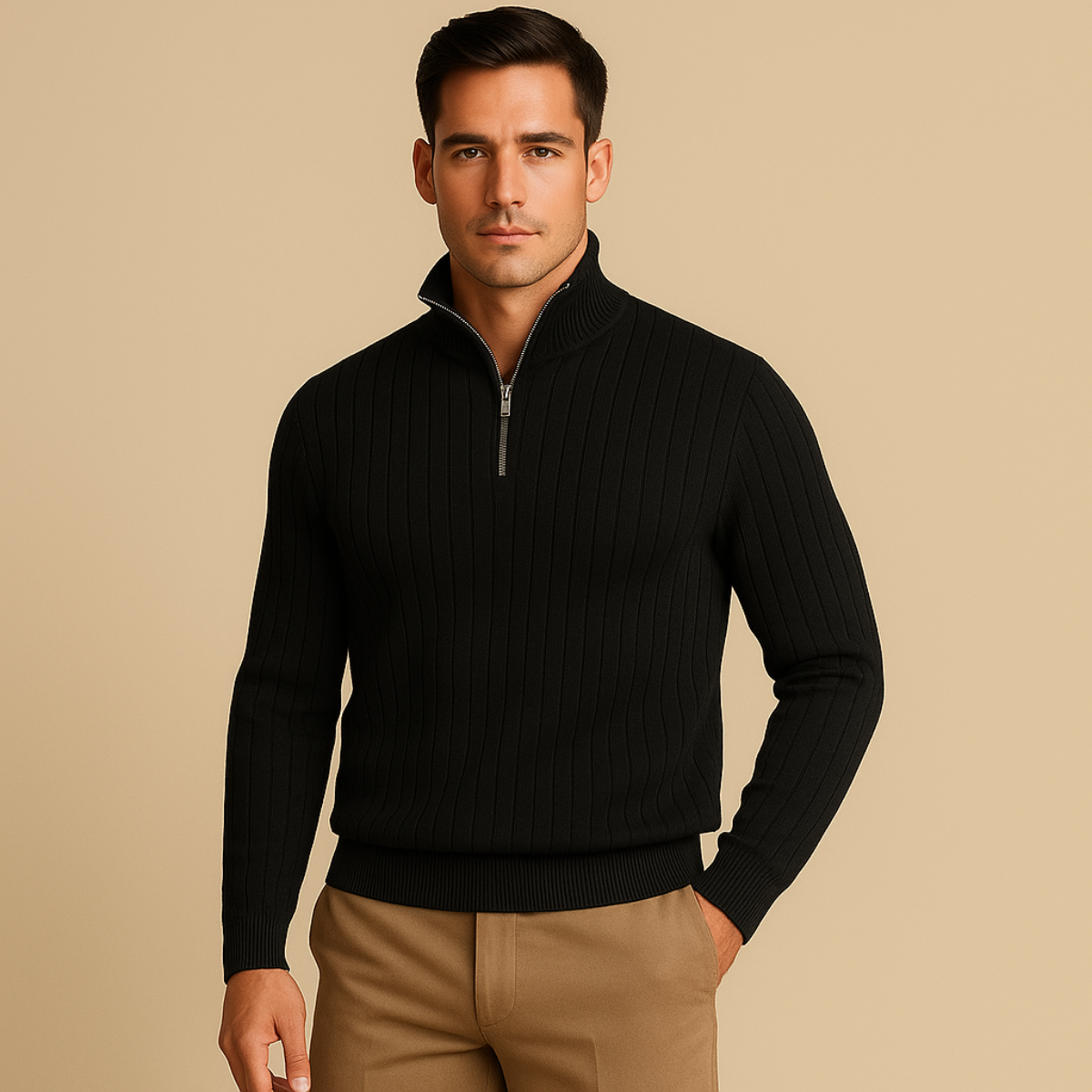 Lucas – Jersey de punto con cremallera para hombre