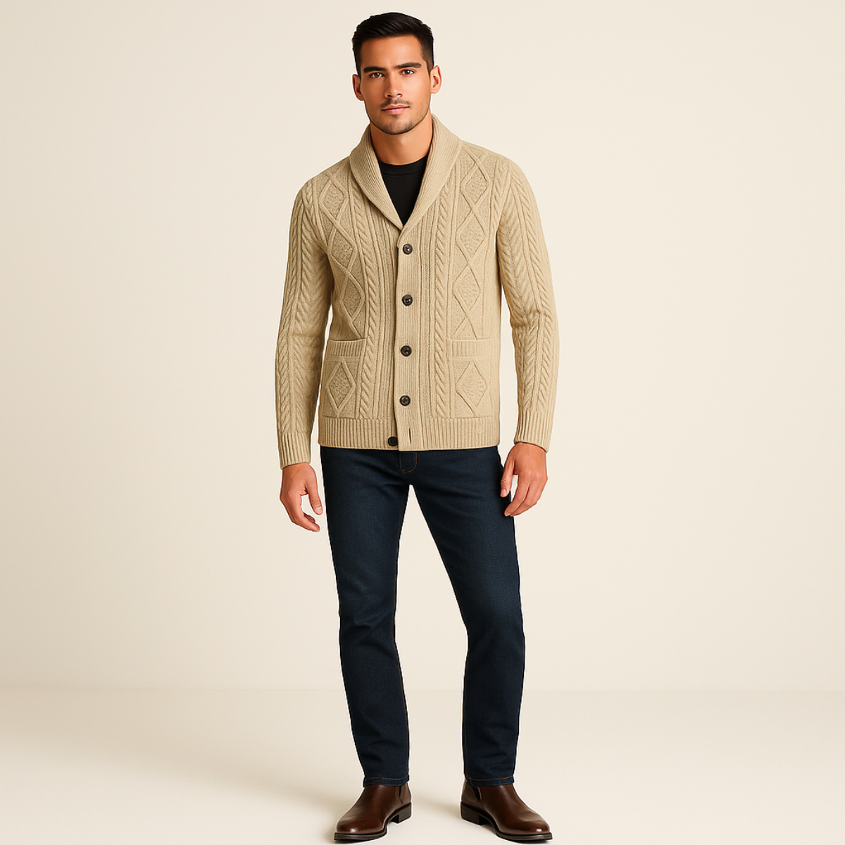 Tomás – Cárdigan de punto trenzado para hombre