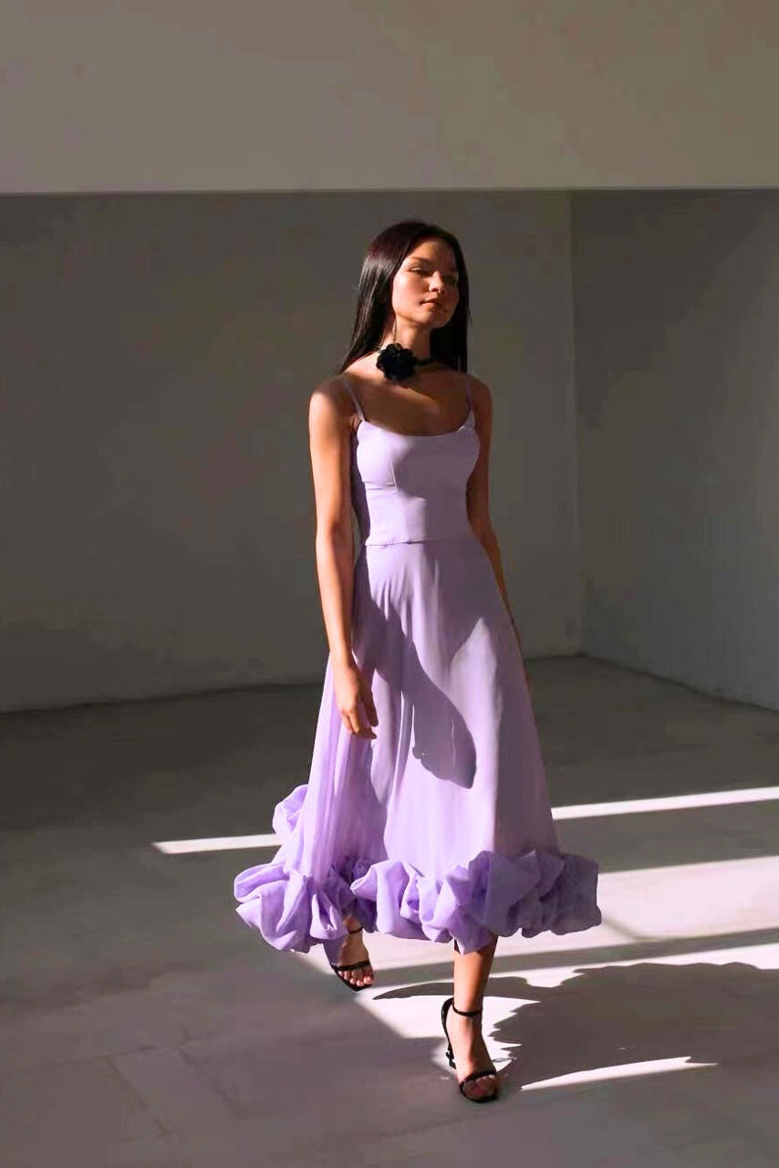 Julieta - Vestido midi con tirantes finos mujer
