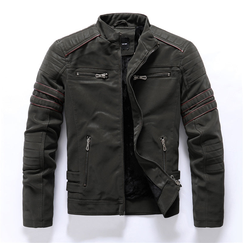Adrián - Chaqueta de hombre estilo motociclista con cremalleras