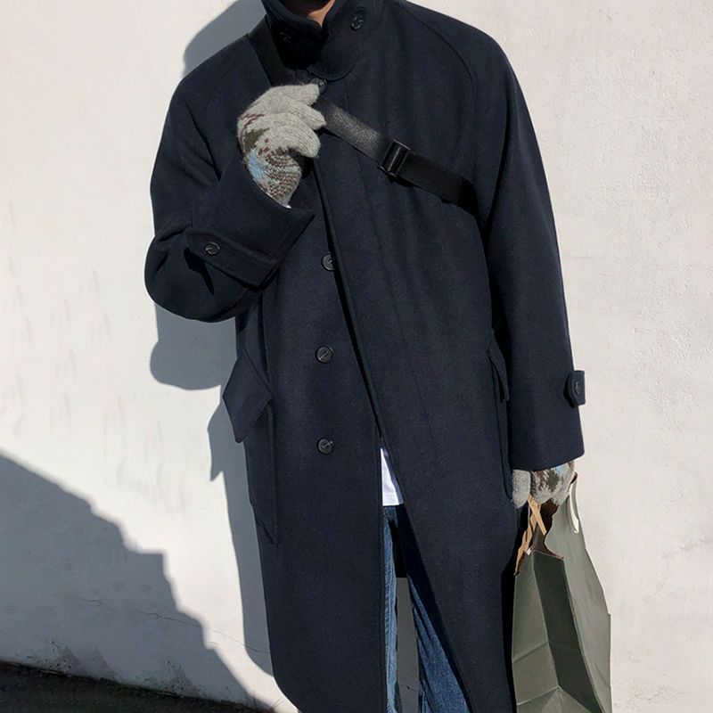 Ricardo - Abrigo de hombre oversize con solapa y botones frontales