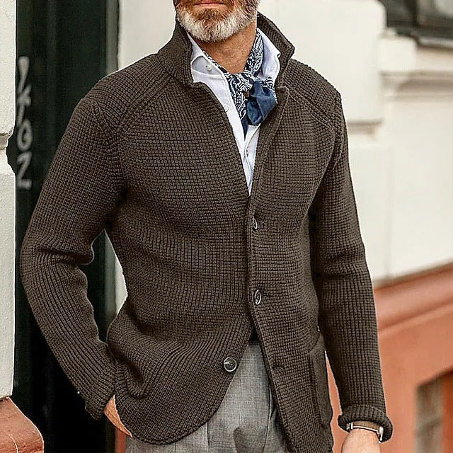 Hugo - Cárdigan de punto elegante para hombre con cierre de botones