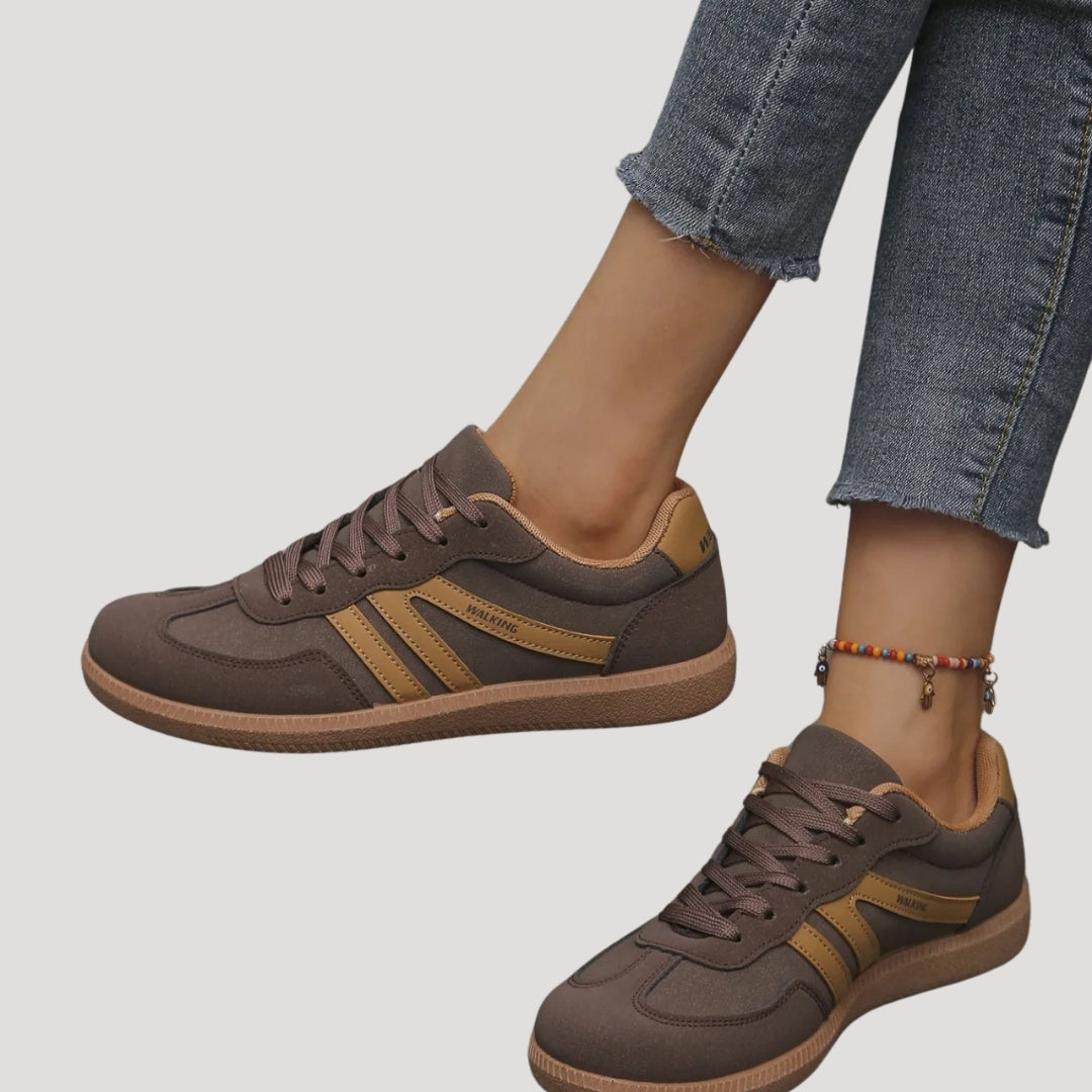 Luna - Zapatillas deportivas con suela de goma y franjas muje