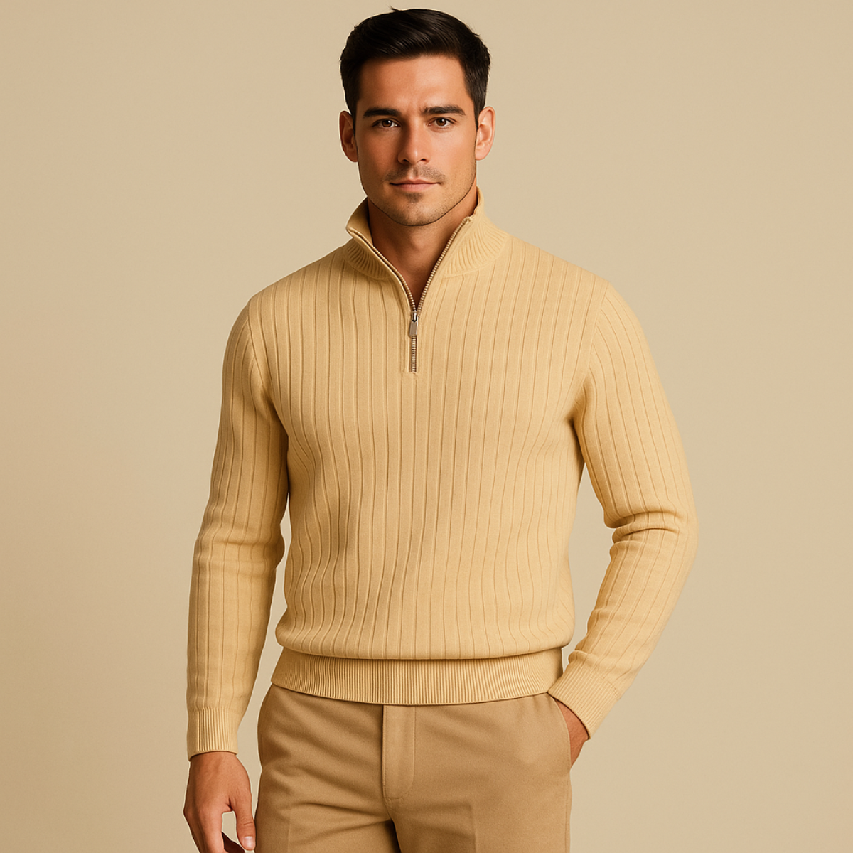 Lucas – Jersey de punto con cremallera para hombre