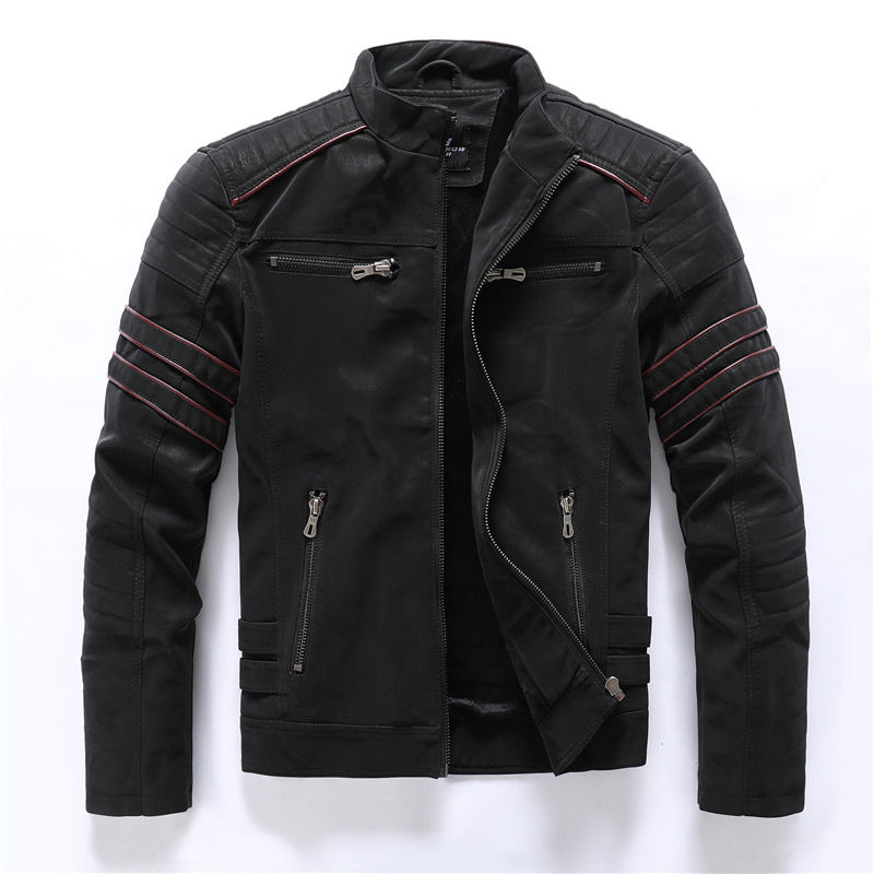 Adrián - Chaqueta de hombre estilo motociclista con cremalleras
