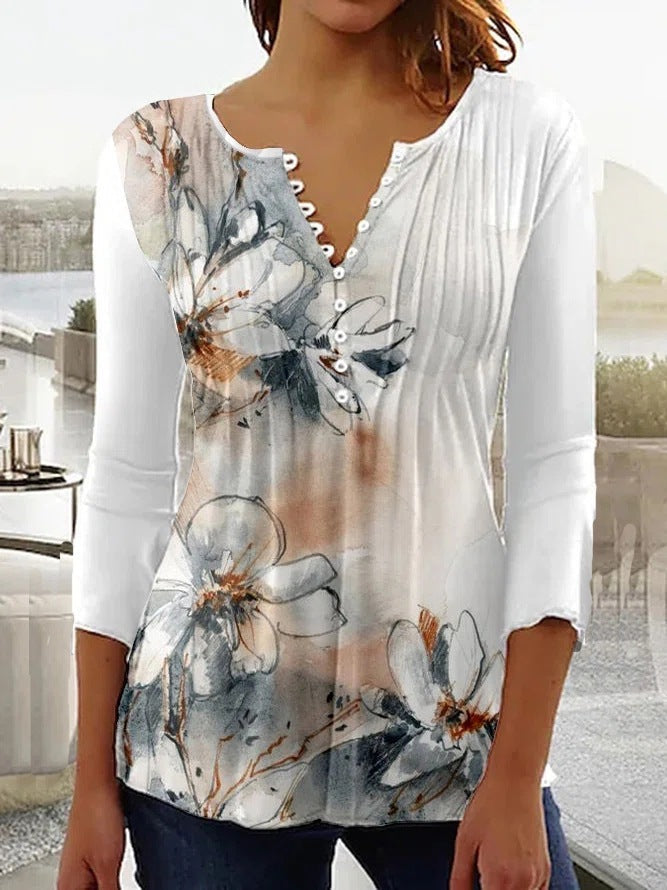 Aria – Blusa con efecto degradado y flores
