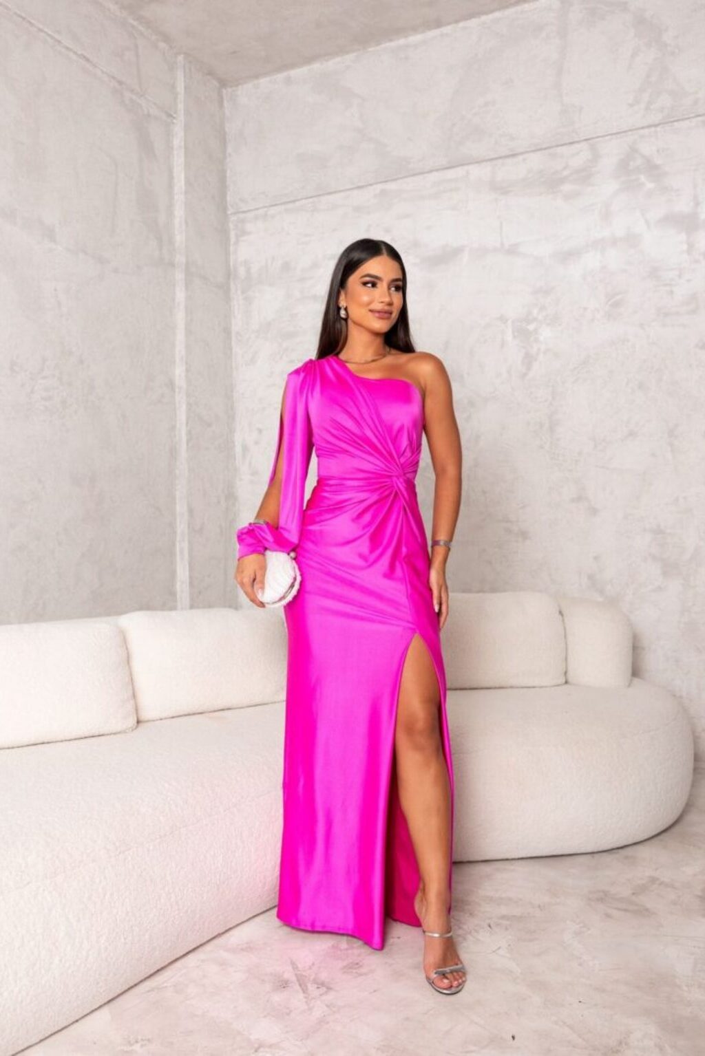 Adriana - Vestido largo asimétrico con abertura mujer