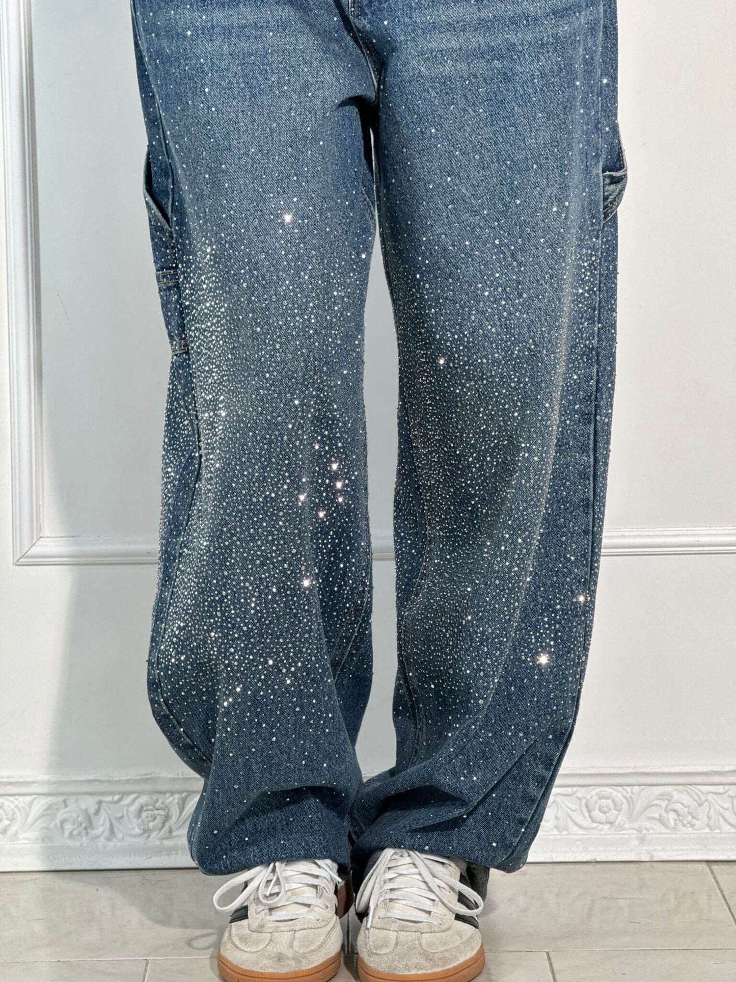 Paula – Pantalones Vaqueros Anchos con Brillos para Mujer