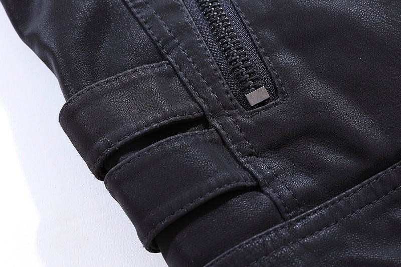 Adrián - Chaqueta de hombre estilo motociclista con cremalleras