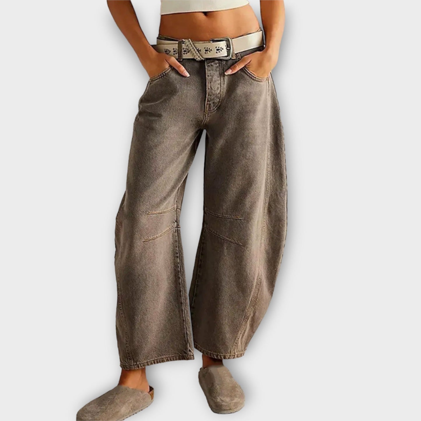 Valeria – Pantalones Vaqueros Anchos de Corte Retro para Mujer