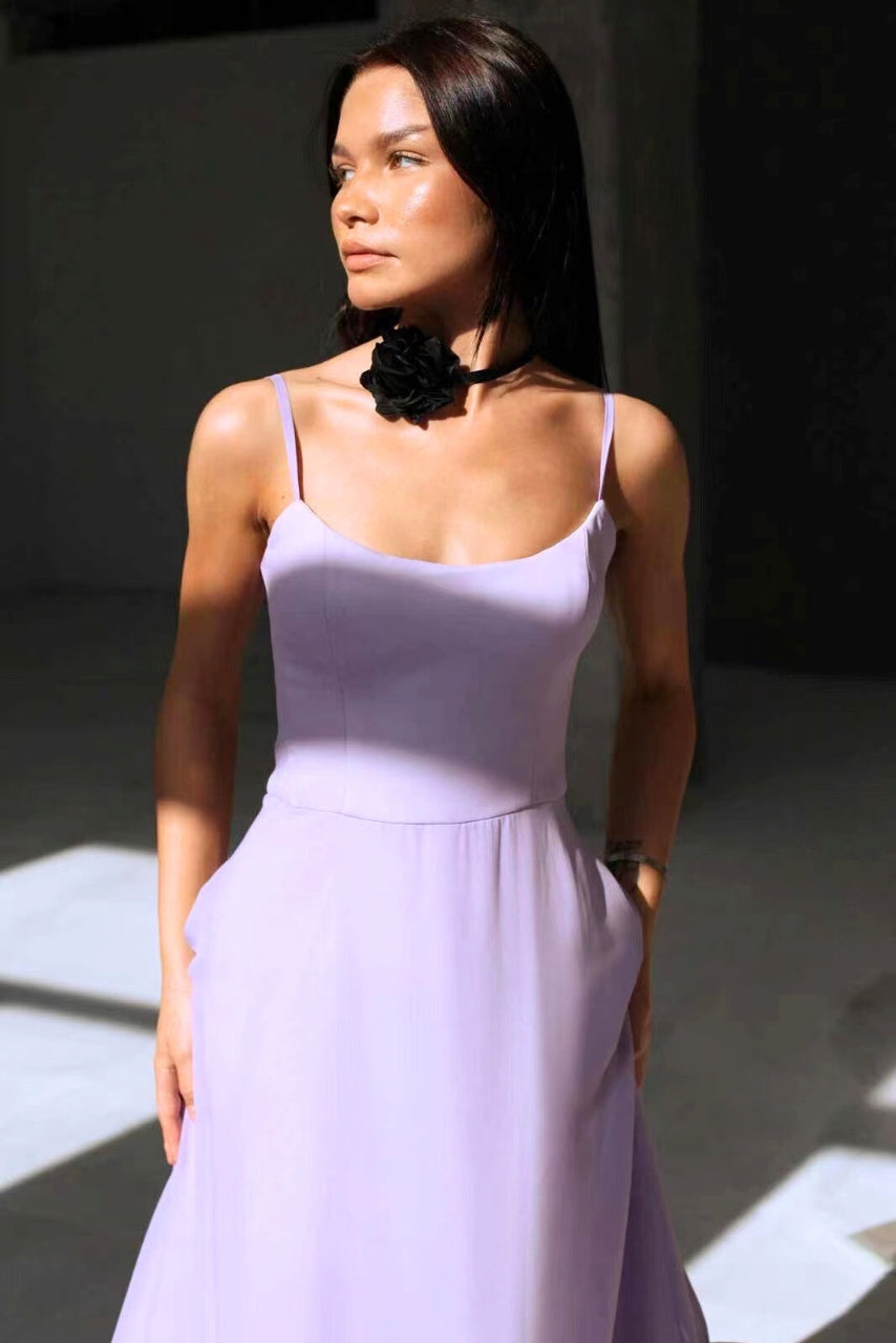 Julieta - Vestido midi con tirantes finos mujer