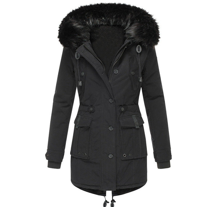 Clara – Parka Acolchada con Capucha de Pelo Sintético