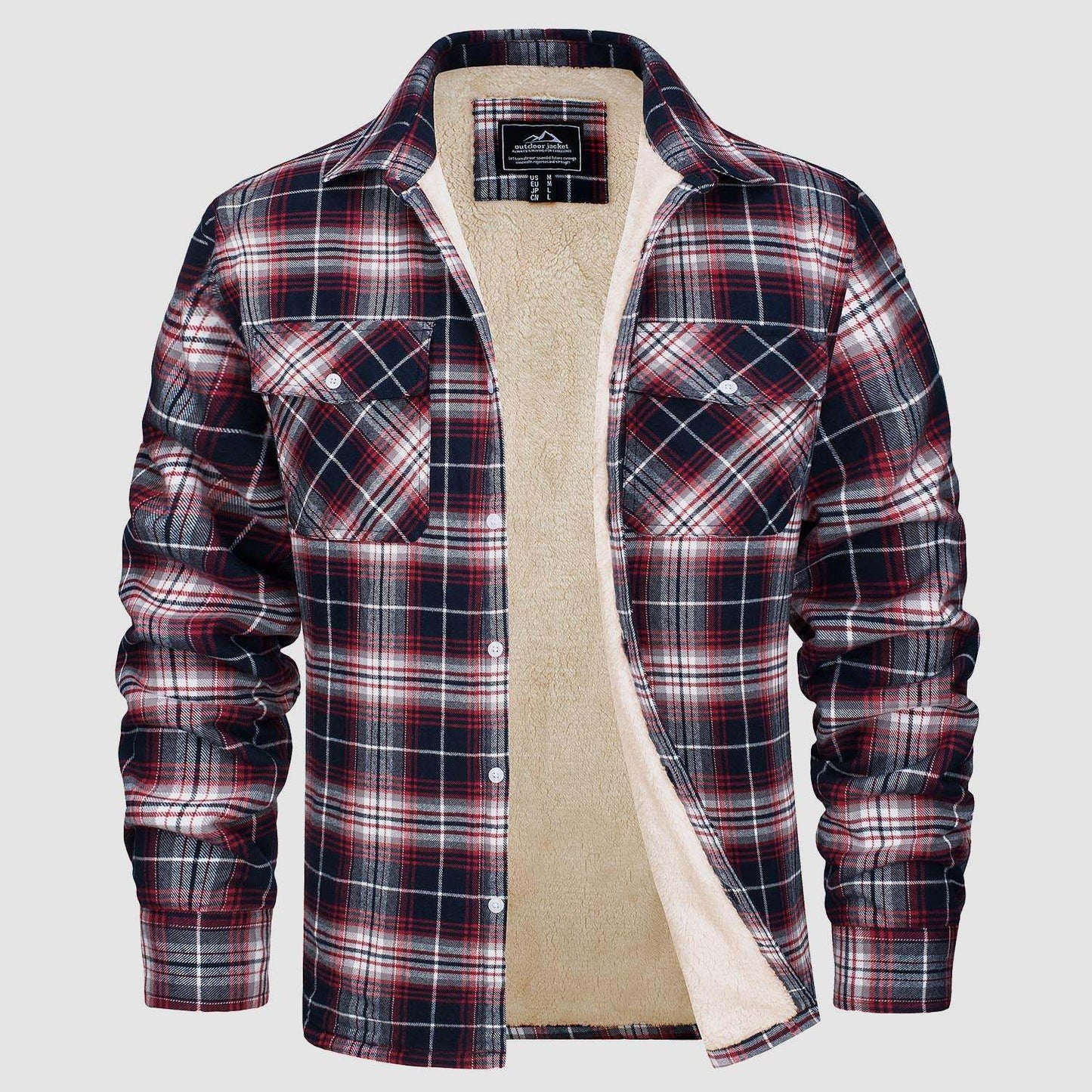 Diego – Camisa de Franela Acolchada con Forro de Borrego