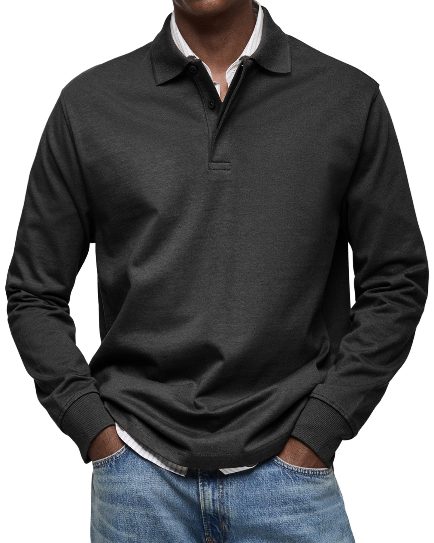 Daniel - Polo de hombre manga larga con cuello clásico