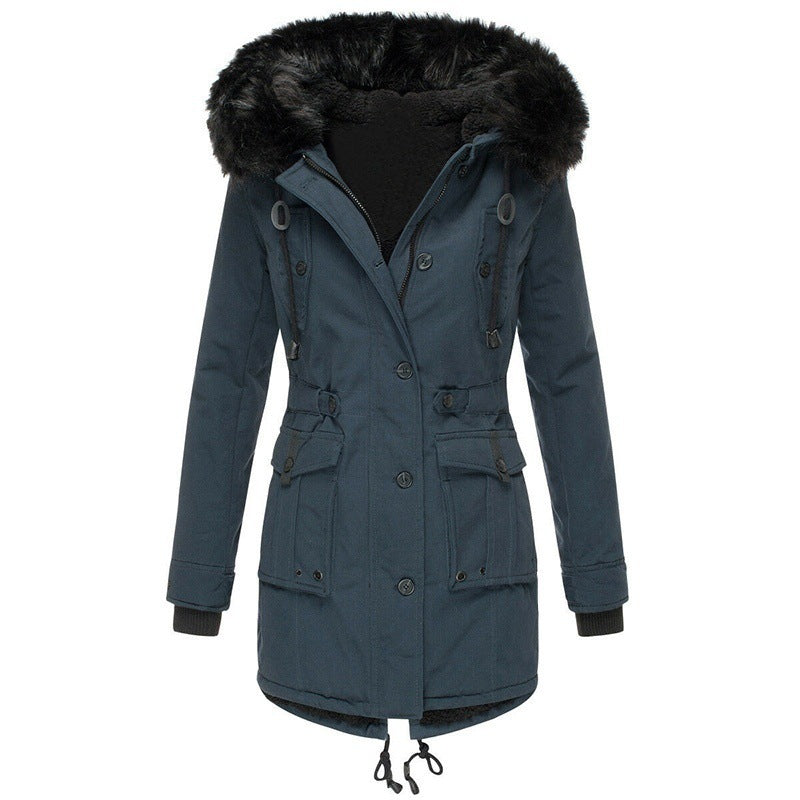 Clara – Parka Acolchada con Capucha de Pelo Sintético