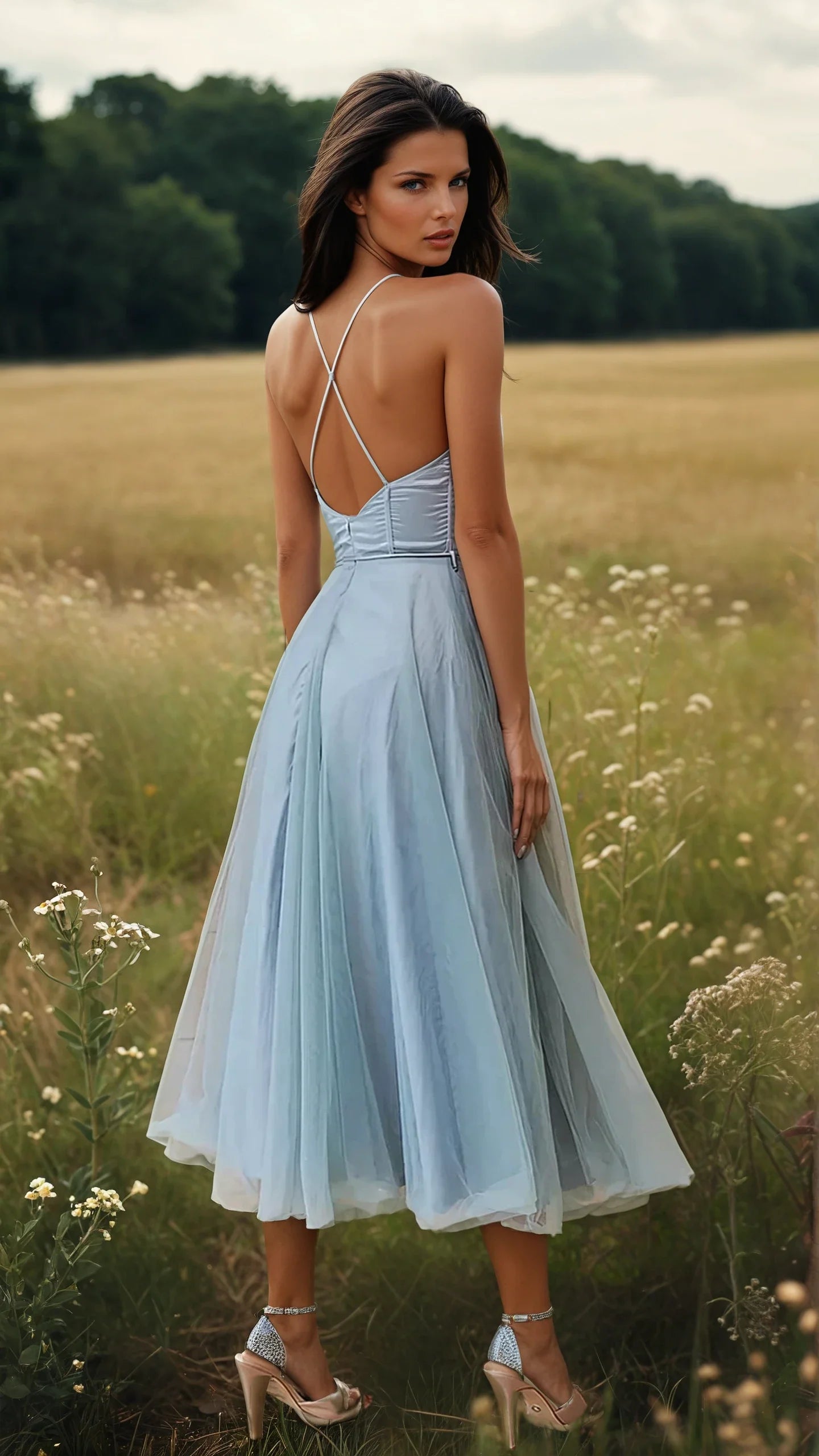 Isabelle – Vestido midi femenino con corsé y falda de tul delicada