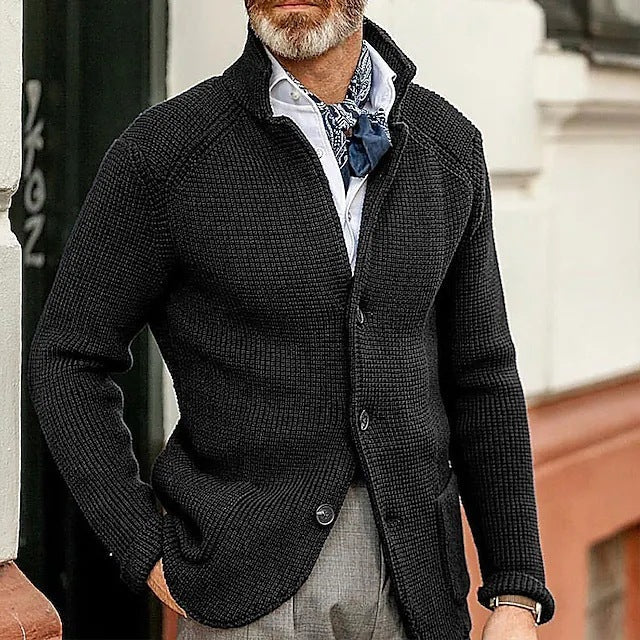 Hugo - Cárdigan de punto elegante para hombre con cierre de botones