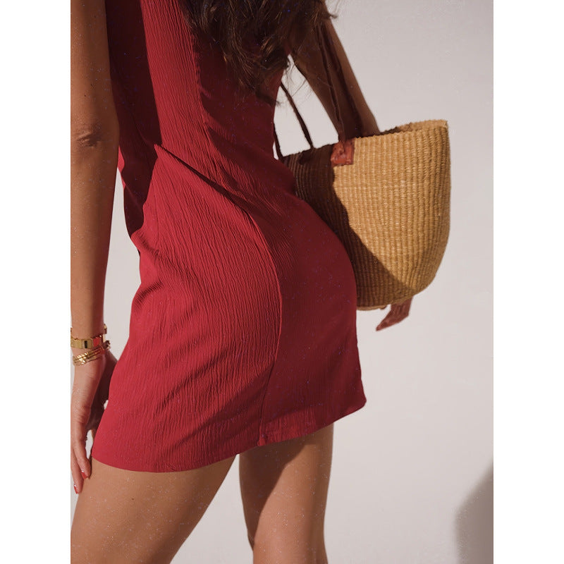 Vera – Vestido corto entallado con escote en V