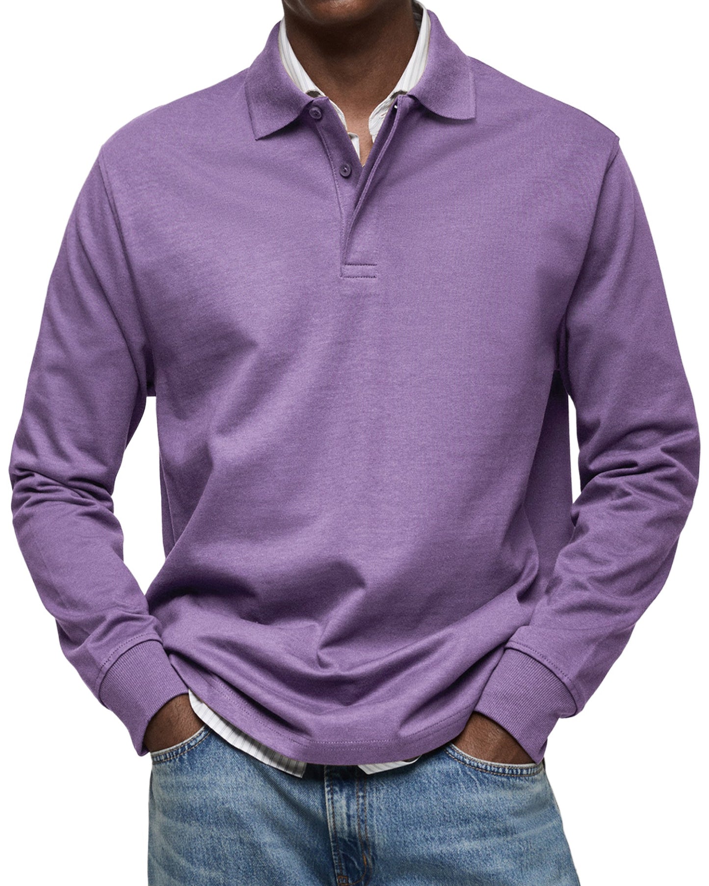 Daniel - Polo de hombre manga larga con cuello clásico