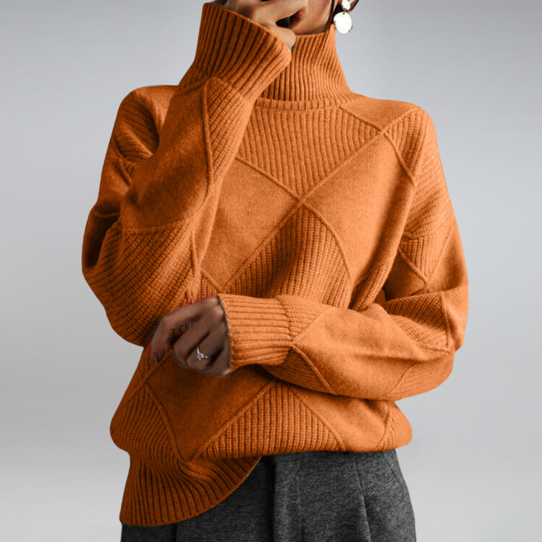 Valeria - Suéter cashmere de punto cuello alto mujer