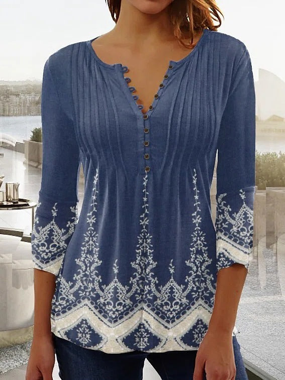 Aria – Blusa con efecto degradado y flores