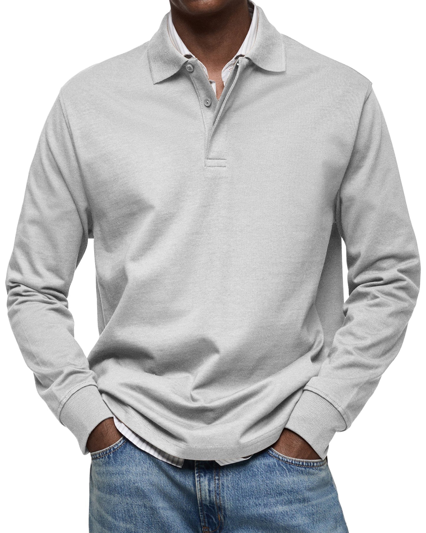 Daniel - Polo de hombre manga larga con cuello clásico