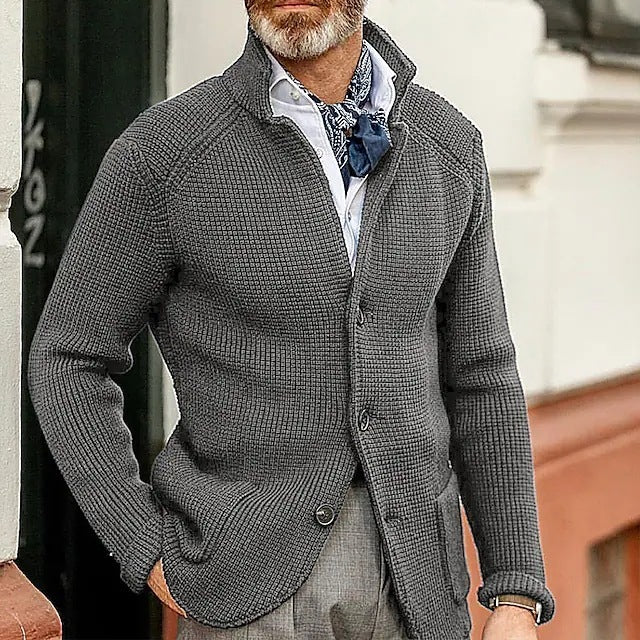 Hugo - Cárdigan de punto elegante para hombre con cierre de botones