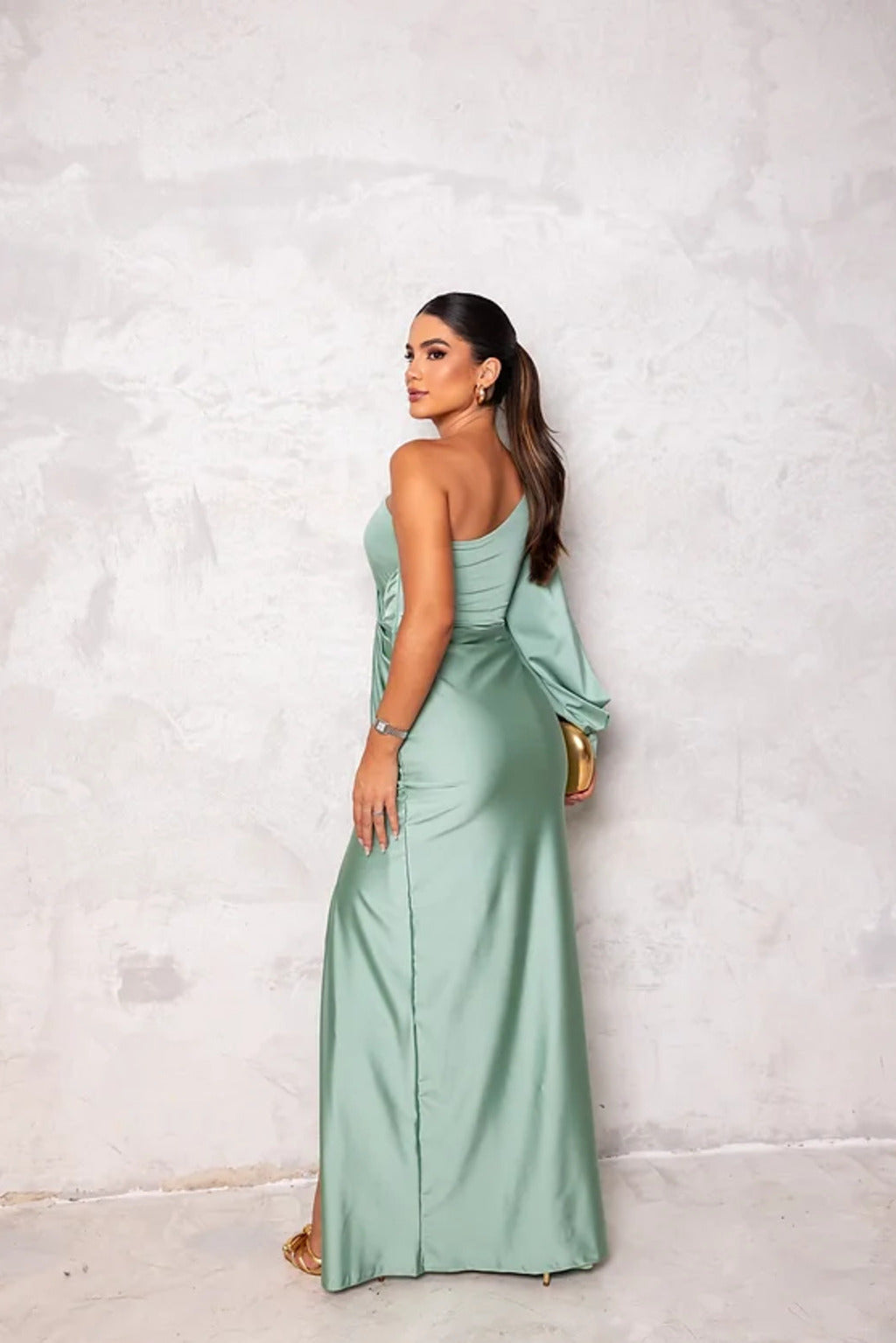 Adriana - Vestido largo asimétrico con abertura mujer