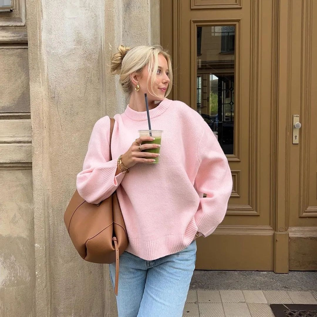 Renata - Suéter de mujer oversize manga larga cuello