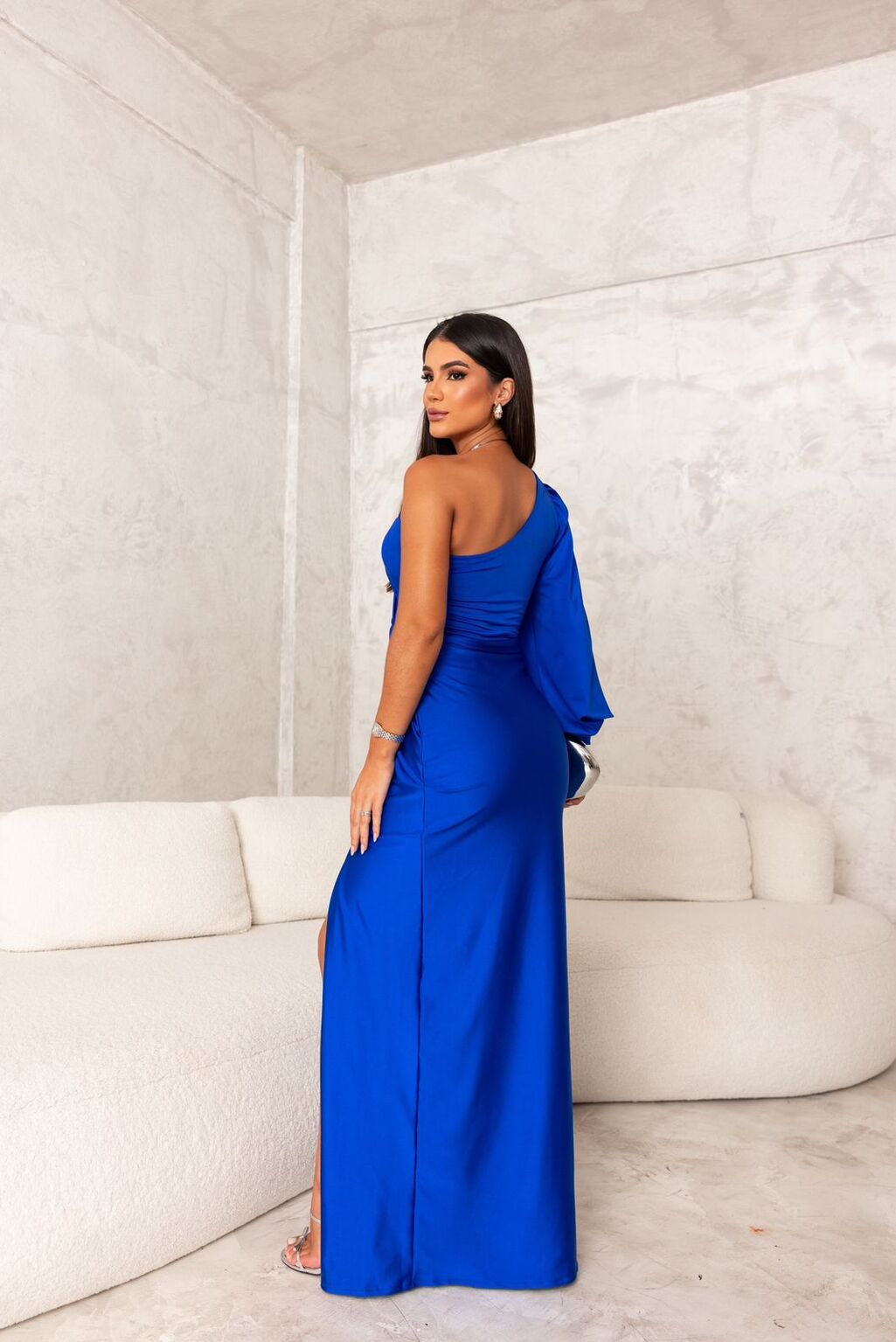 Adriana - Vestido largo asimétrico con abertura mujer