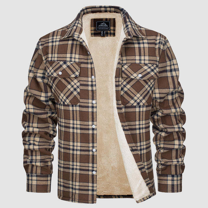 Diego – Camisa de Franela Acolchada con Forro de Borrego