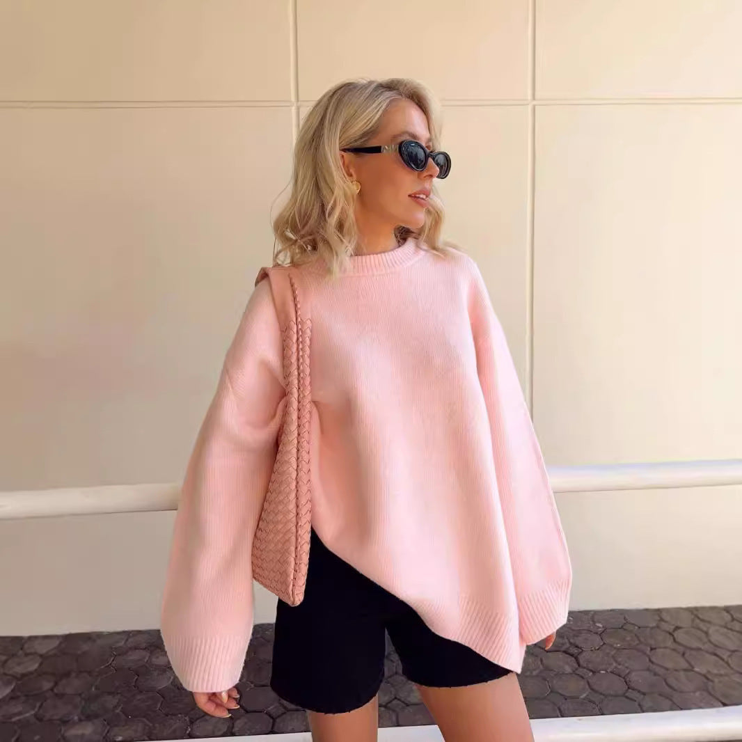 Renata - Suéter de mujer oversize manga larga cuello