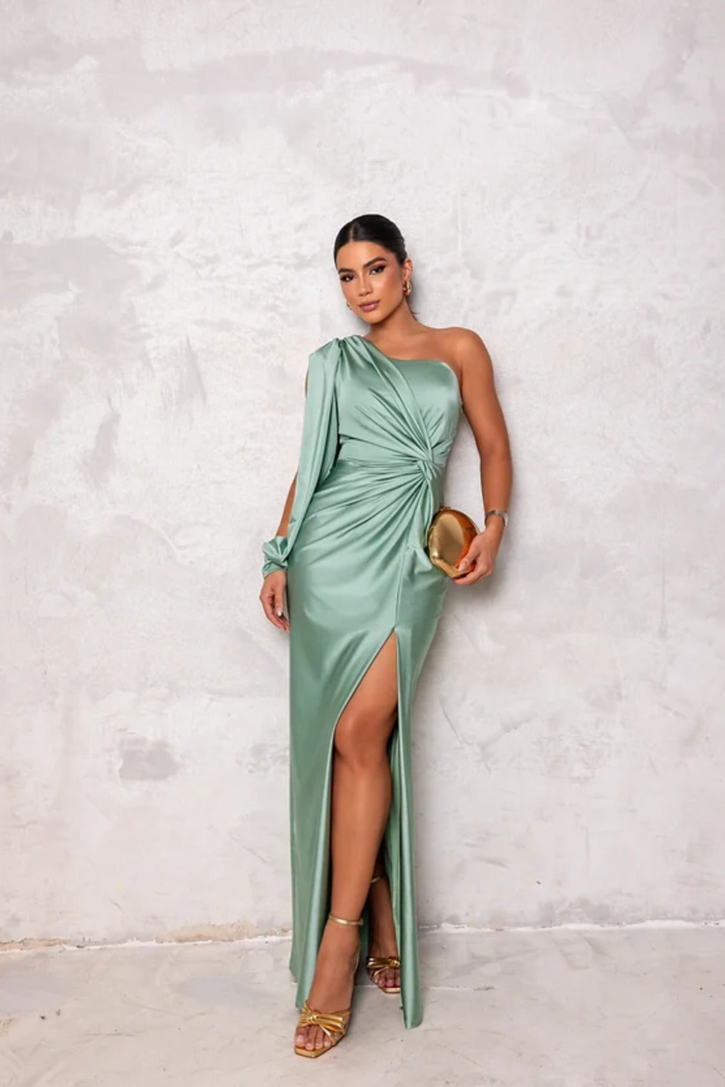 Adriana - Vestido largo asimétrico con abertura mujer