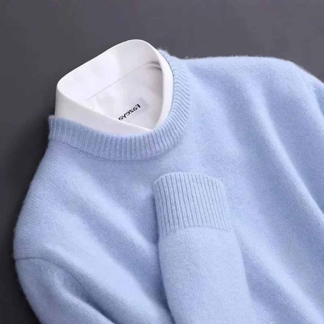 Andrés - Suéter de punto para hombre cuello redondo