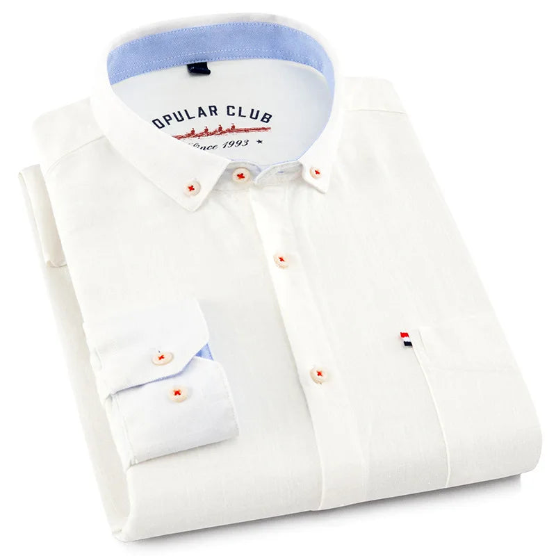 Alejandro - Camisa blanca de hombre manga larga