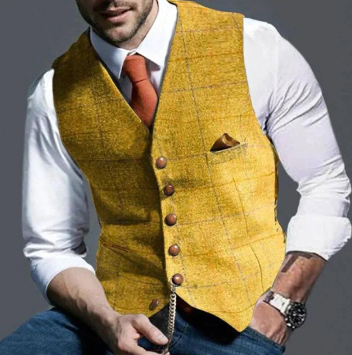 Valentino - Chaleco formal de vestir hombre con botones