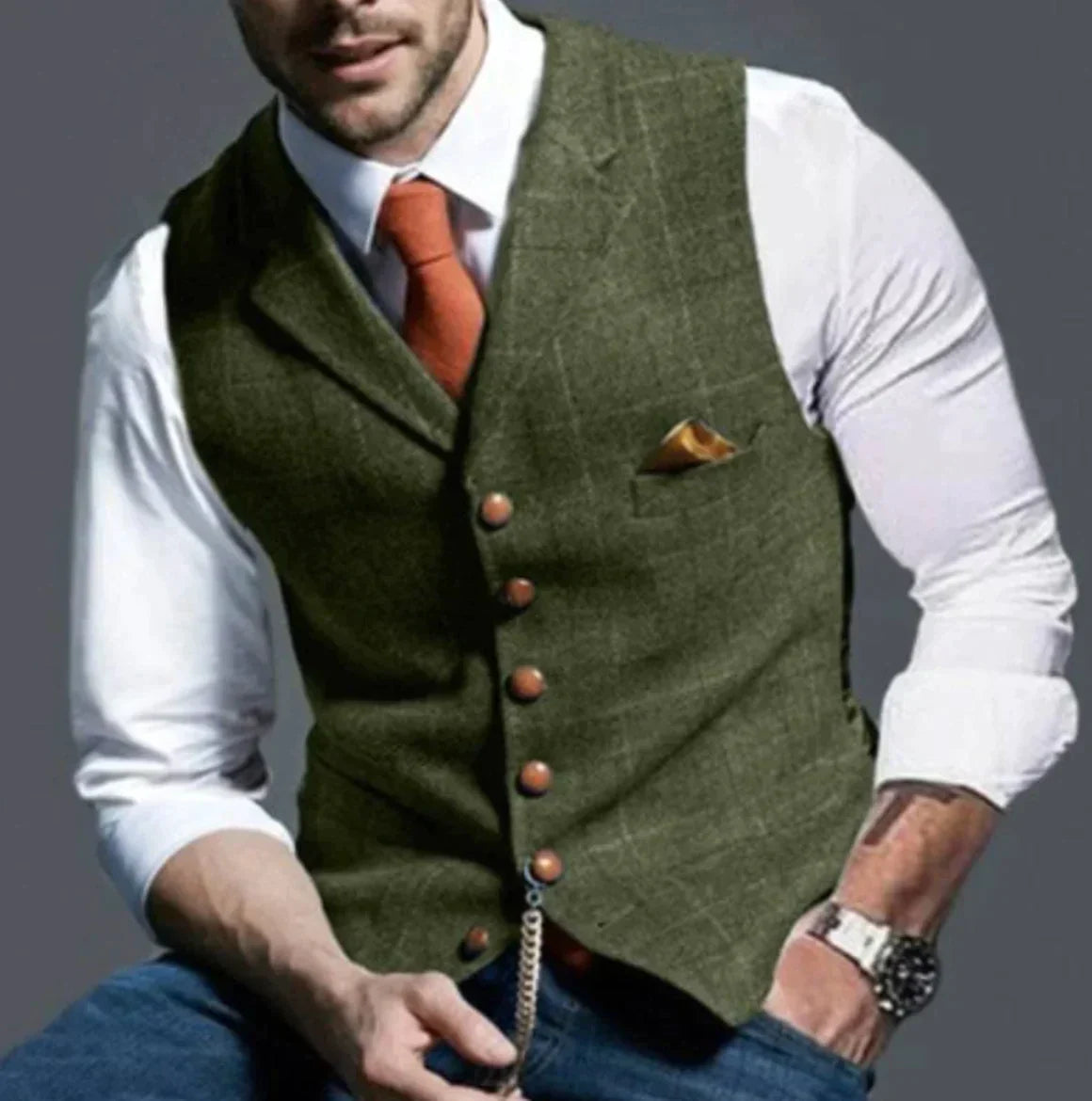 Valentino - Chaleco formal de vestir hombre con botones