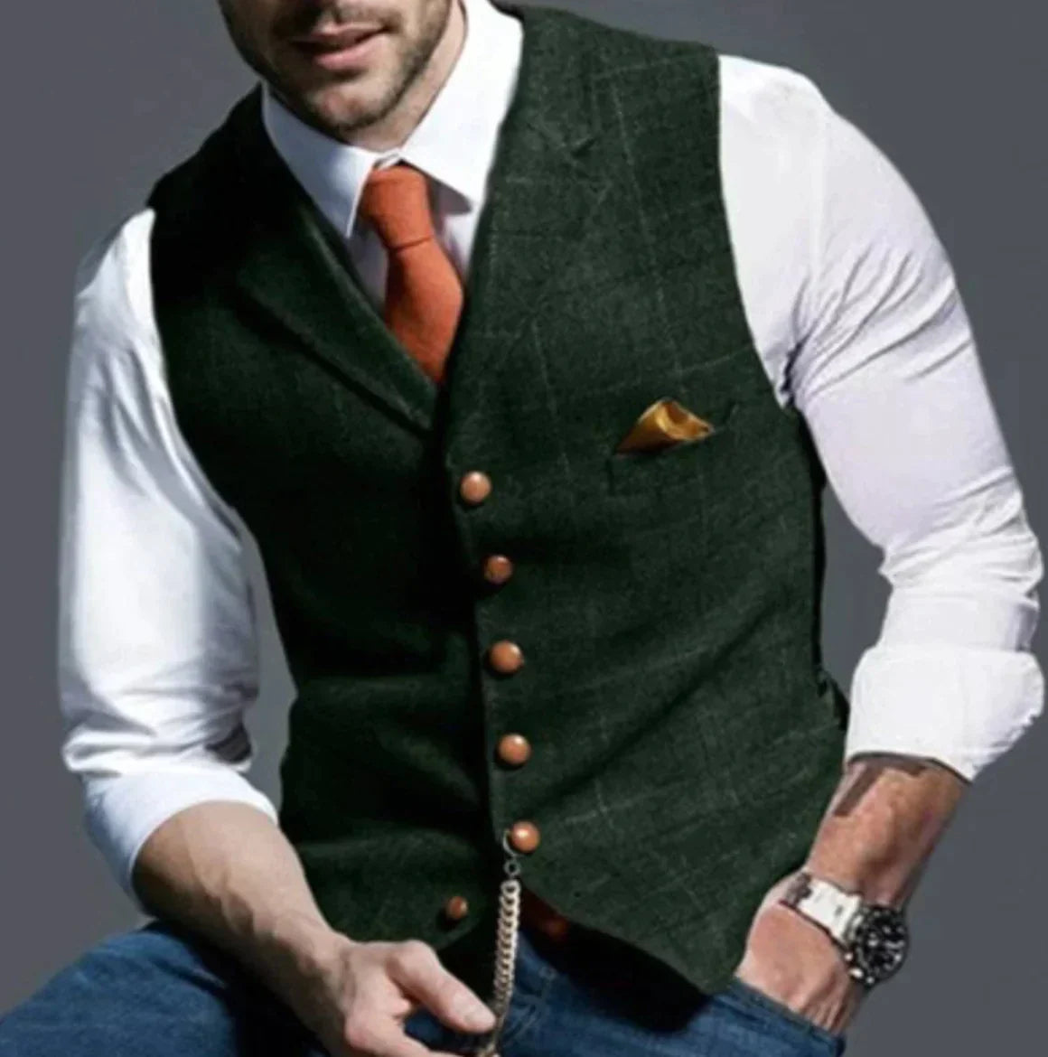 Valentino - Chaleco formal de vestir hombre con botones