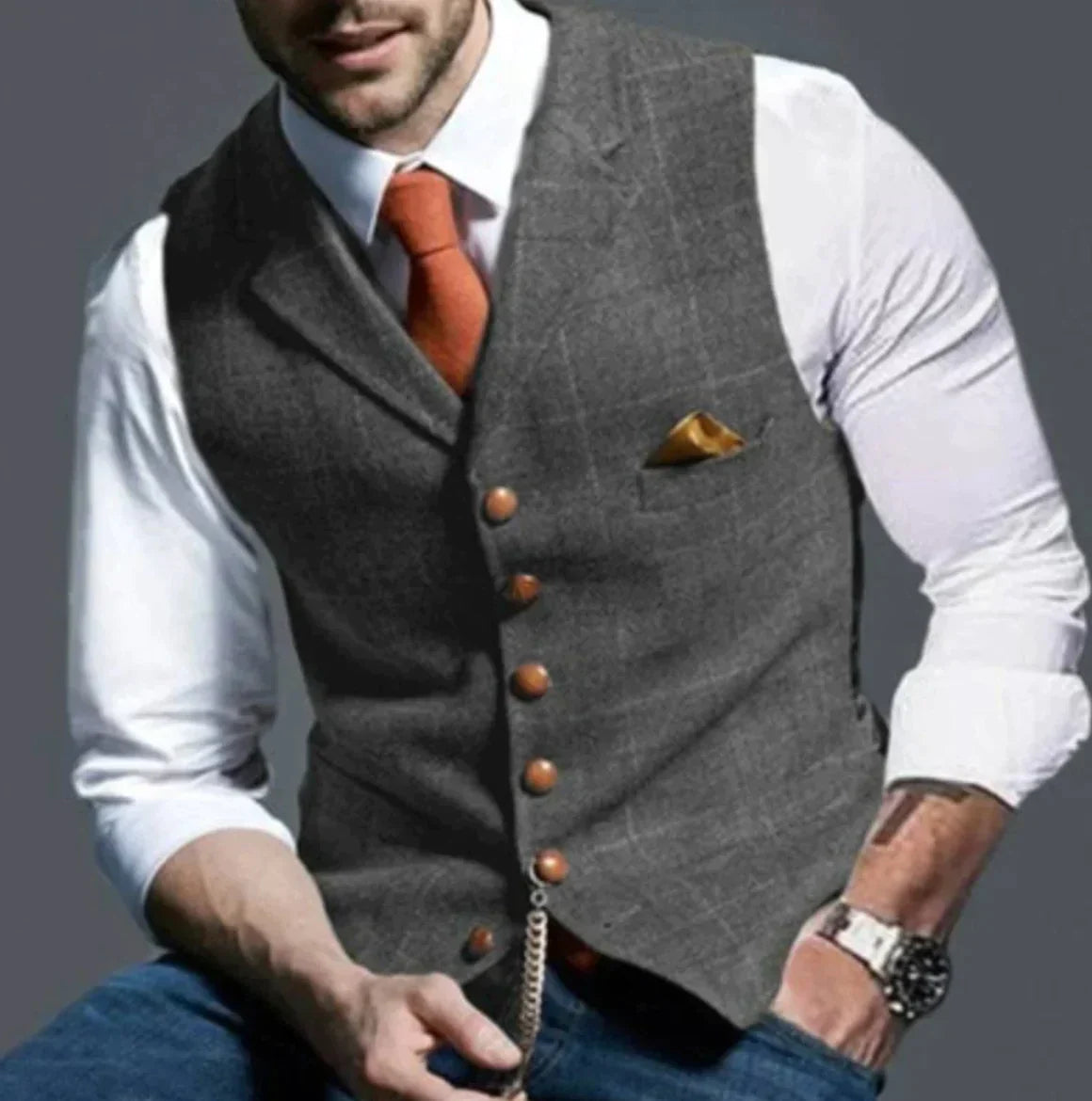 Valentino - Chaleco formal de vestir hombre con botones